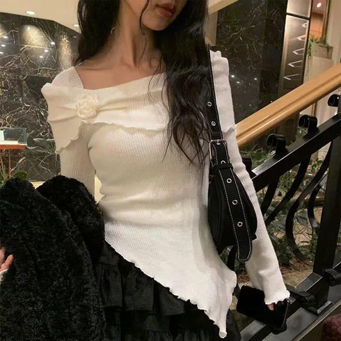 Winter knitted Off-Shoulder Tops